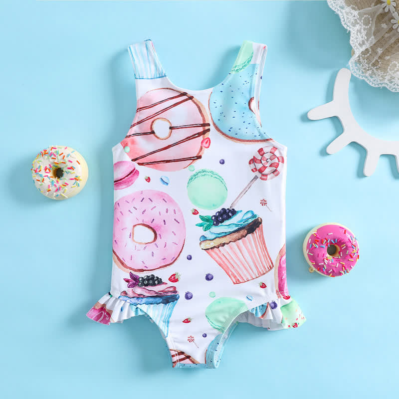 Baby Doughnut Lollipop White Swimwear