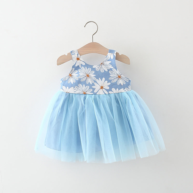 Baby Girl Bowknot Daisy Tulle Dress