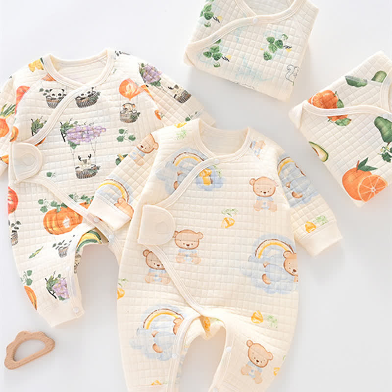 Baby Animal Fruit Rainbow Kimono Romper