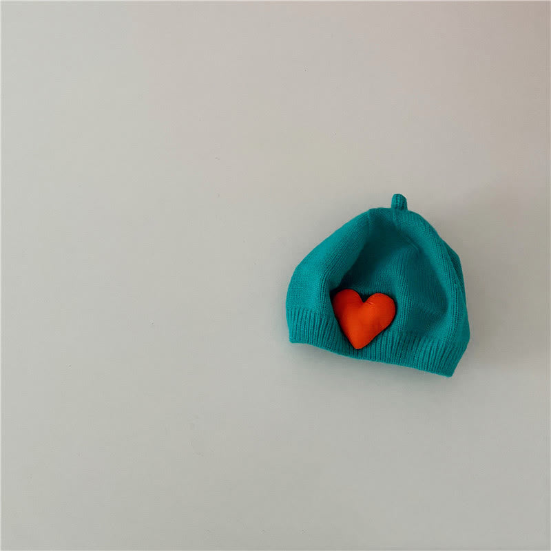 Toddler Heart Knitted Berets