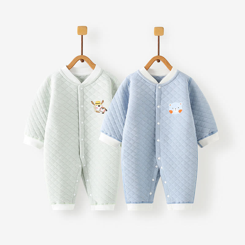 Newborn Baby Animal Thick Romper