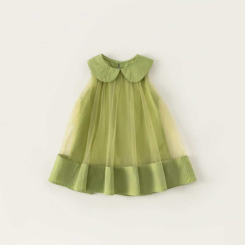 Toddler Girl Peter Pan Collar Sleeveless Dress