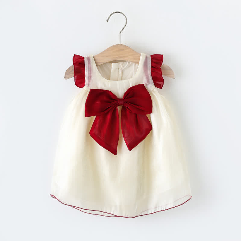 Baby Toddler Girl Bow Ruffled Dress