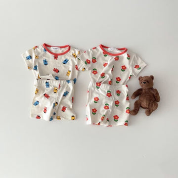 Baby Flower Bear Pajamas Set