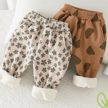 Toddler Corduroy Flower Bear Jogger Pants