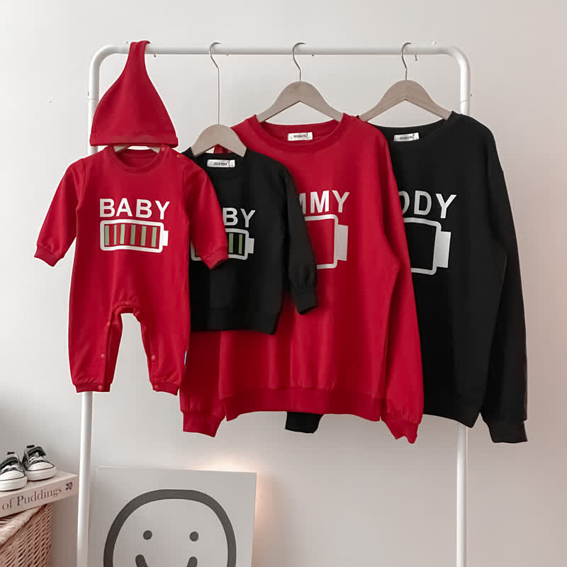 Family Matching Slogan Cute Romper Sweatshirt