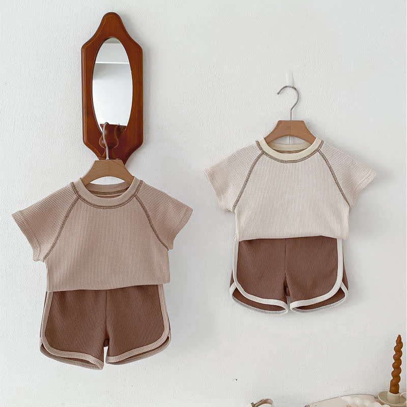 Baby 2-Piece Casual Waffle Sweatsuit Set