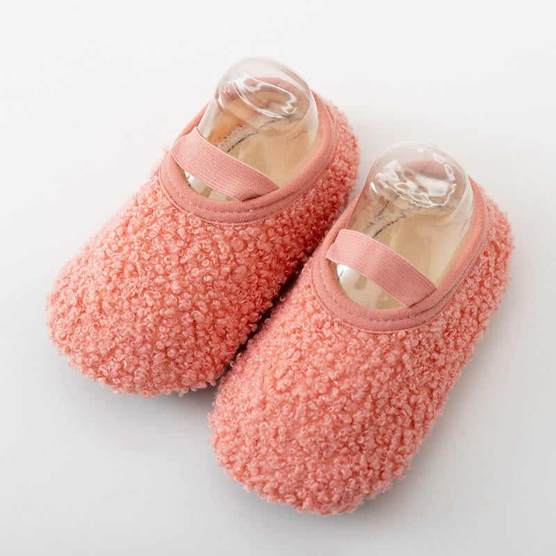 Baby Solid Color Fluzzy Pre-walker Shoes