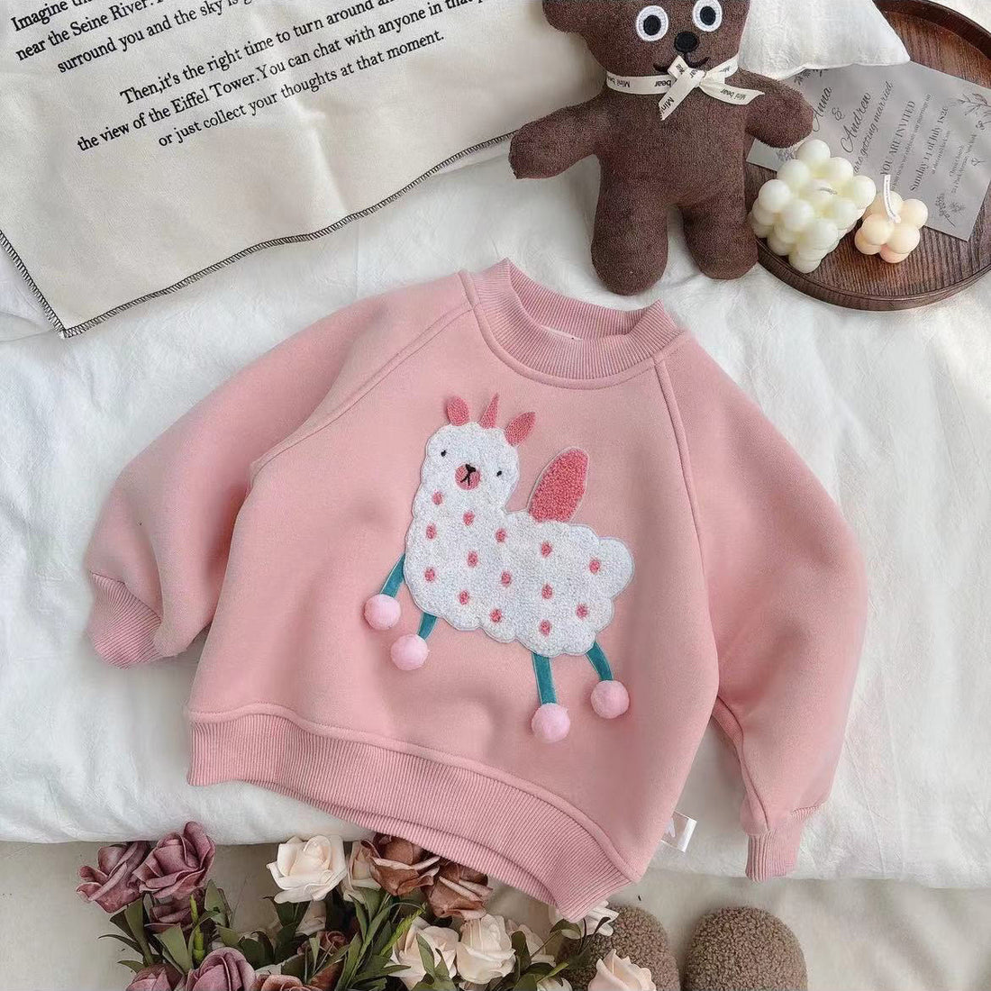 Toddler Cute Animal Fleece Lined Sweatshirt