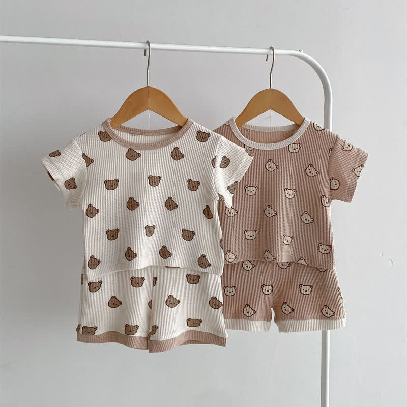 Baby 2-Piece Waffle Bear Cute Set