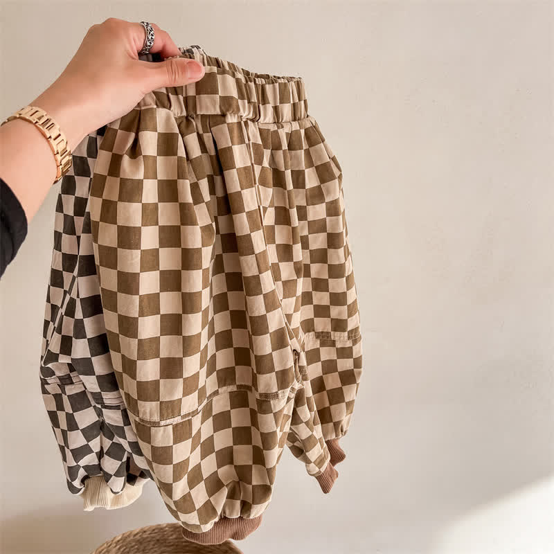 Toddler Design Checkerboard Loose Pants