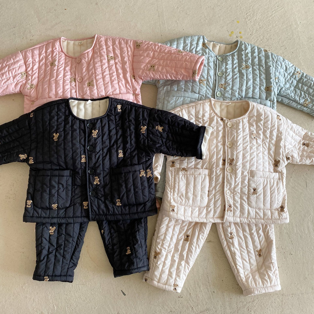 Toddler Quilted Animal Fleece Pajamas Set