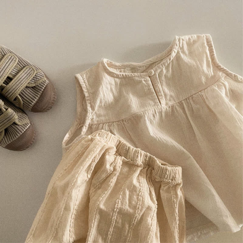 Baby 2-Piece Solid Color Sweet Set