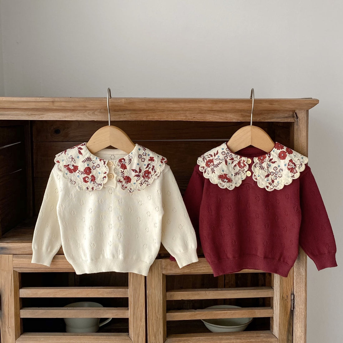 Baby Sweet Knitted Flower Lapels Sweater