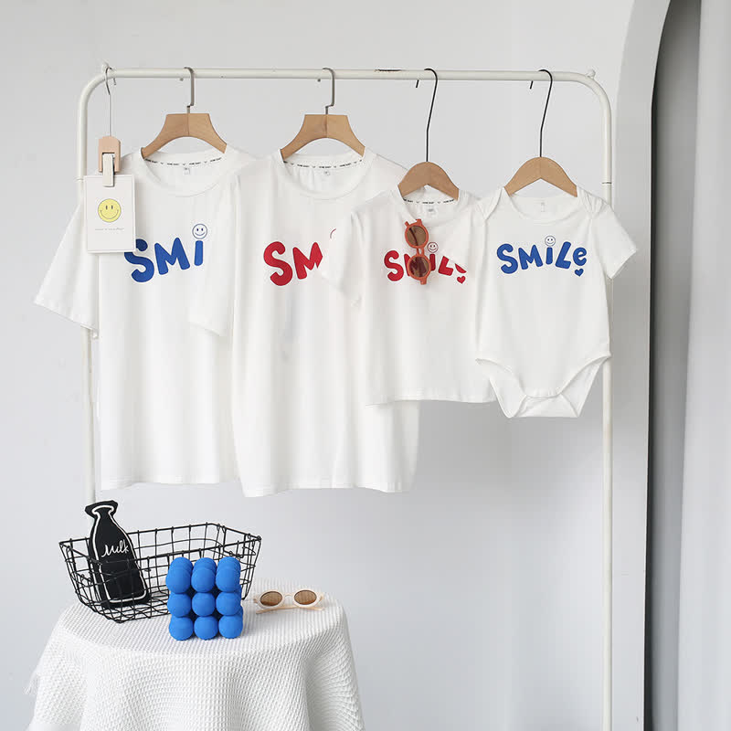 SMILE Family Matching Slogan T-shirt Bodysuit