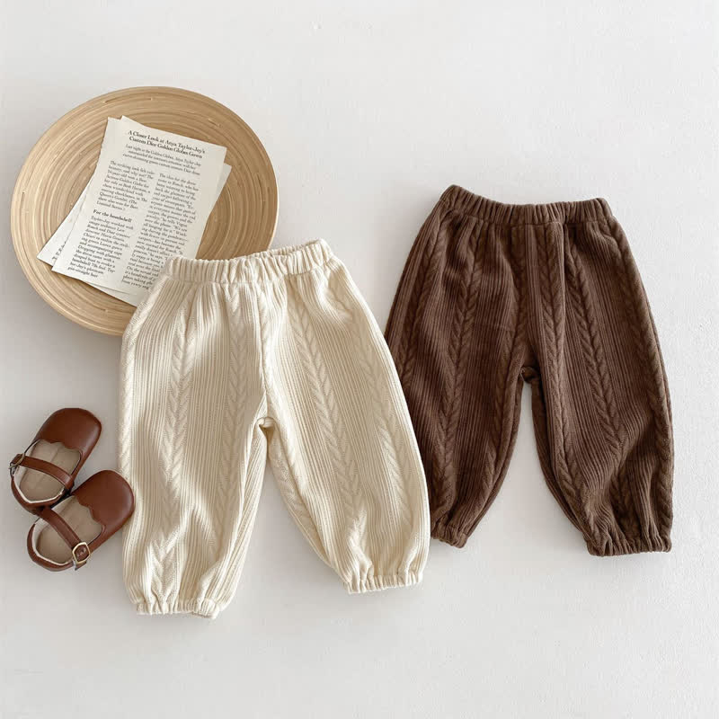 Baby Solid Color Knitted Jogger Pants