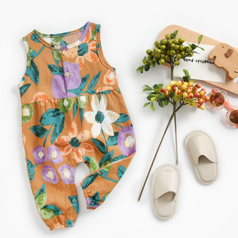 Baby Orange Floral Romper