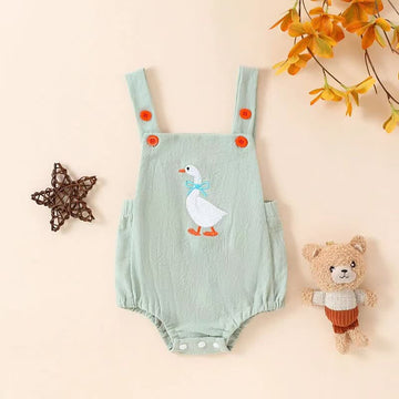 Baby Lovely Bow Goose Sleeveless Bodysuit