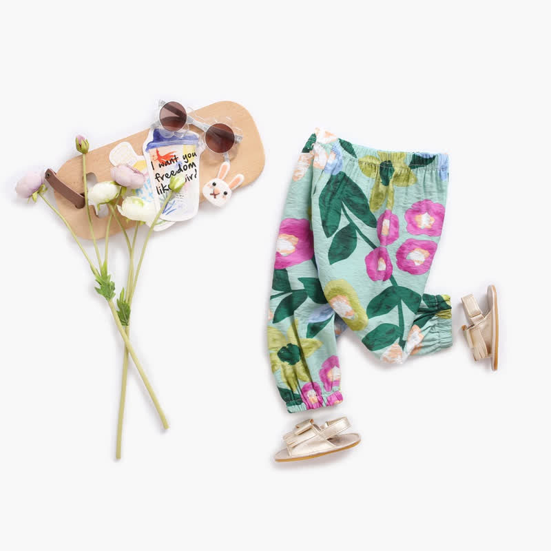 Baby Multicolor Flower Soft Jogger Pants