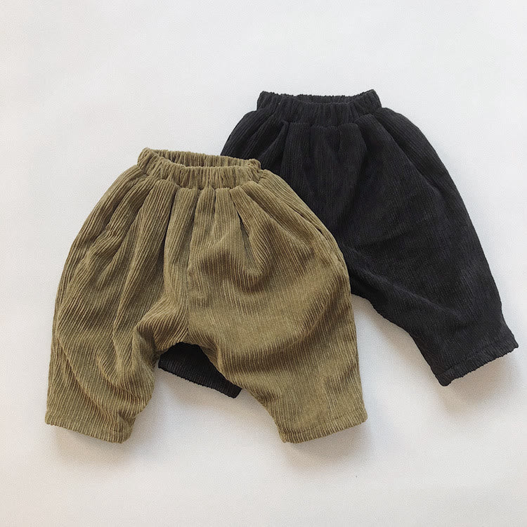 Toddler Solid Color Corduroy Warm Pants