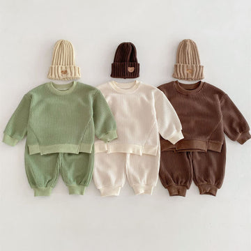 Baby 2-Piece Solid Color Knitted Set