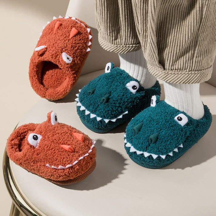 Toddler Lovely Crocodile Fleece Slippers