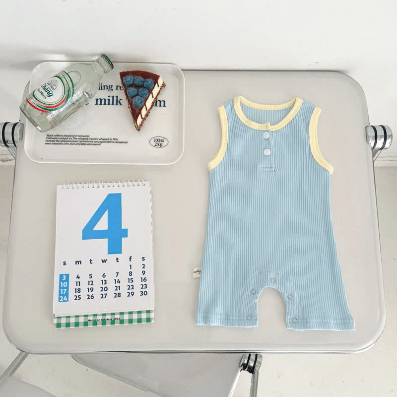 Baby Newborn Simple Retro Sleeveless Romper