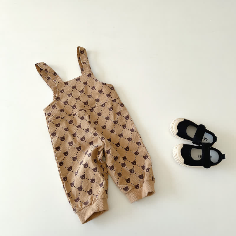 Baby Brown Cute Bear Loose Overalls