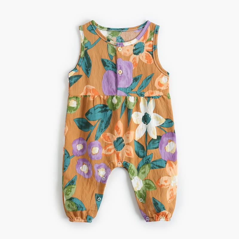 Baby Orange Floral Romper