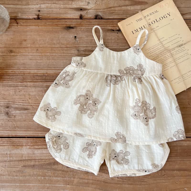 Baby Bear Strawberry Camisole and Shorts Set