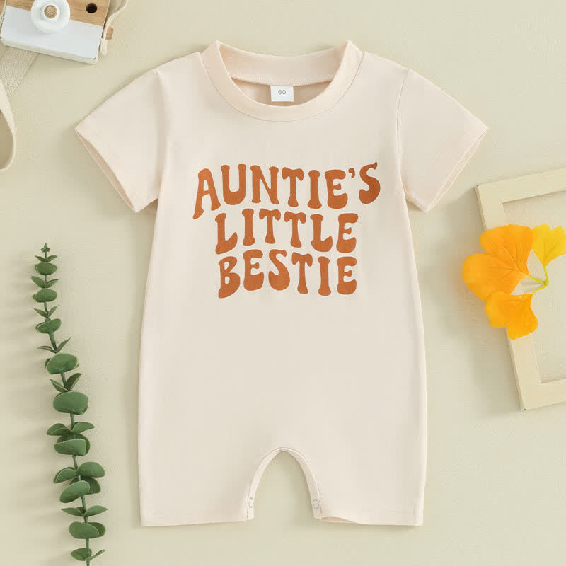 AUNTIE'S LITTLE BESTIE Baby Slogan Romper