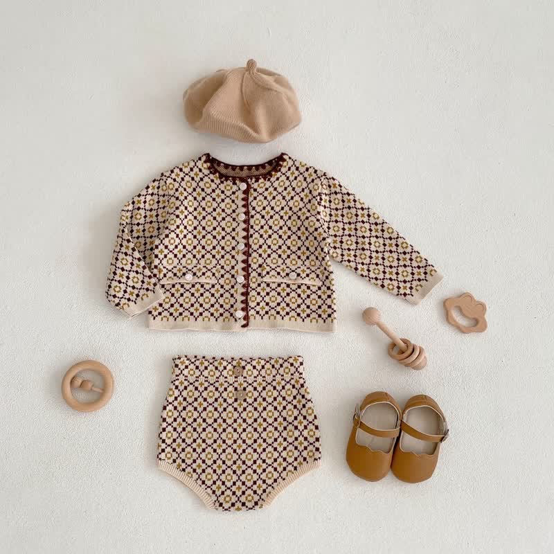 Baby Jacquard Sweater and Bloomer Set