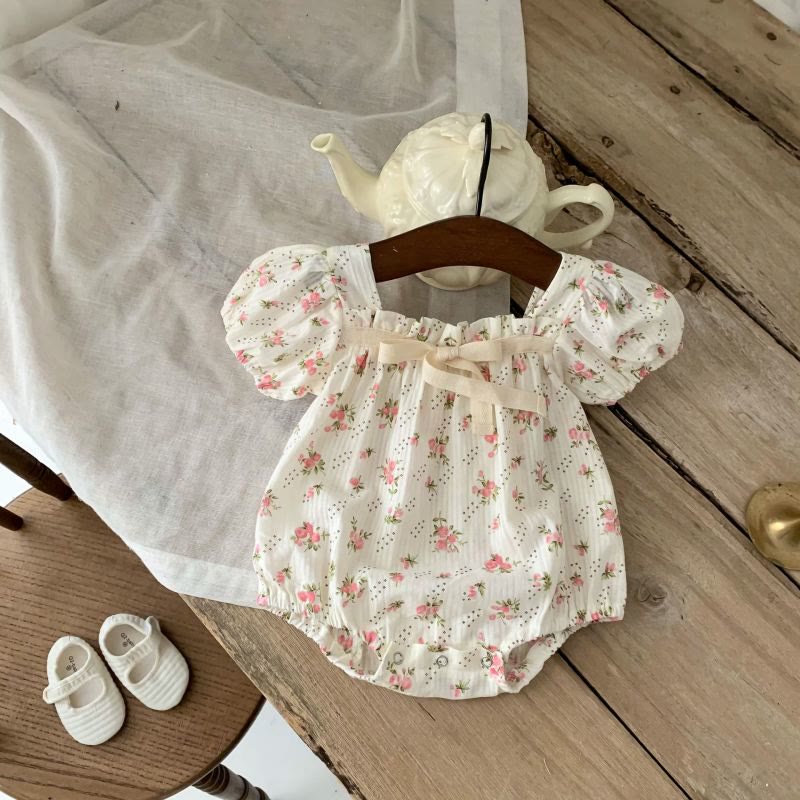 Baby Flowers Vintage Square Neck Bodysuit