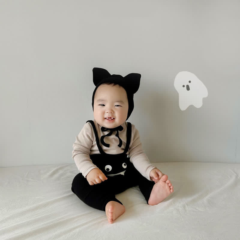 Baby Halloween Suspender Leggings with Hat