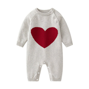 Knit Heart Baby and Toddler Romper