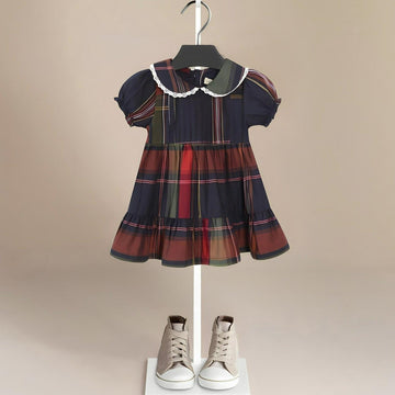 Irish Navy Blue Plaid Dress