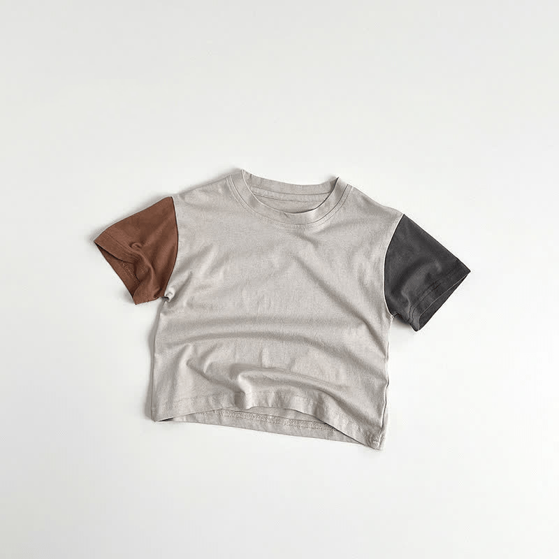 Toddler Boy Contrast Sleeve Loose T-shirt