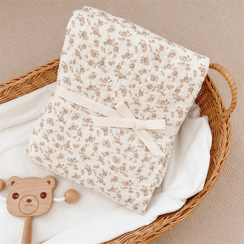 Baby Floral Four Layer Swaddle Blanket