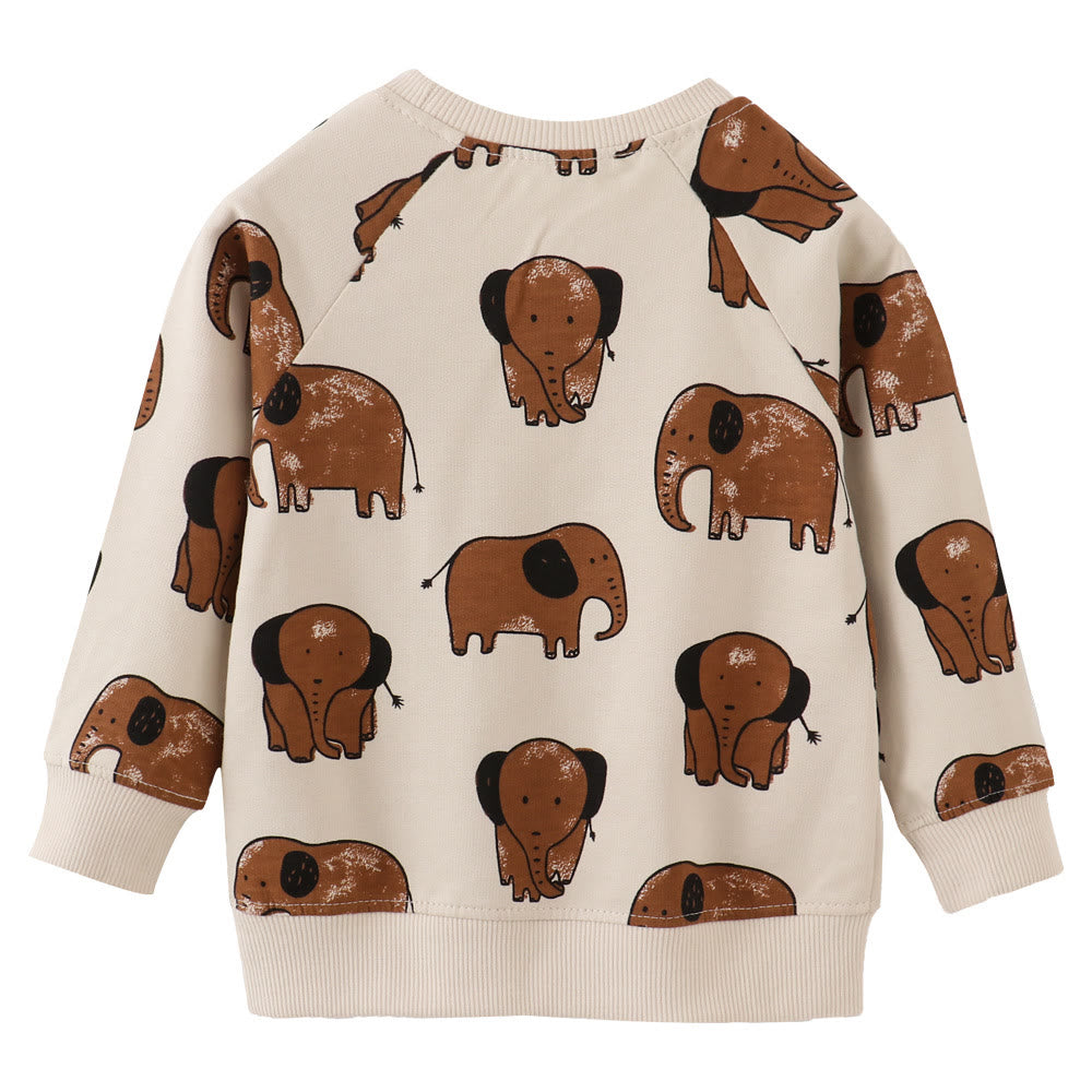 Toddler Cartoon Elephant Casual Sweatshirt