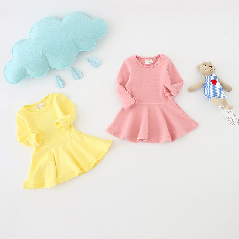 Toddler Girl Solid Color Simple Dress