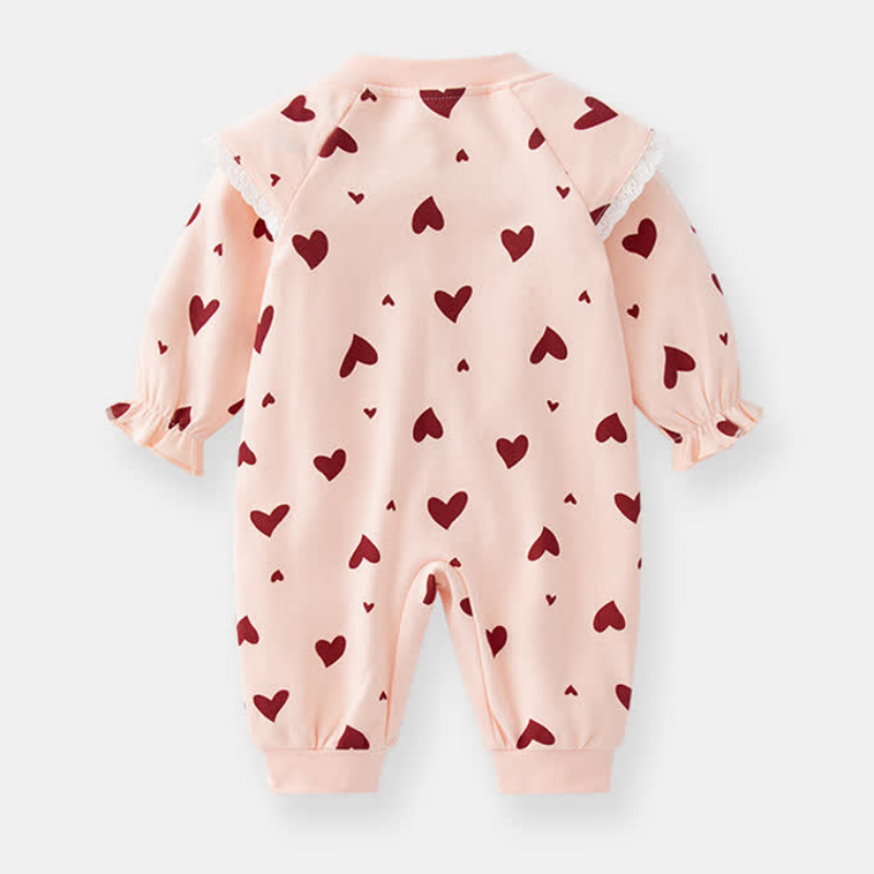 LOVE Baby Ruffled Heart Newborn Romper