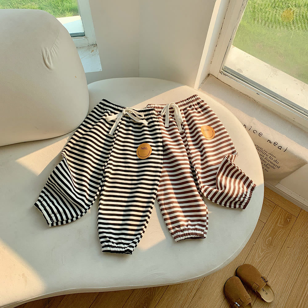 HELLO Toddler Striped Smile Jogger Pants