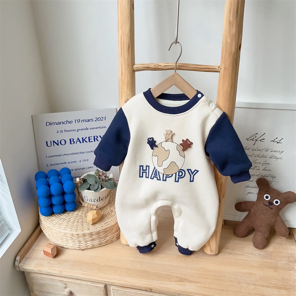 HAPPY Baby Three Bear Earth Romper with Bonnet