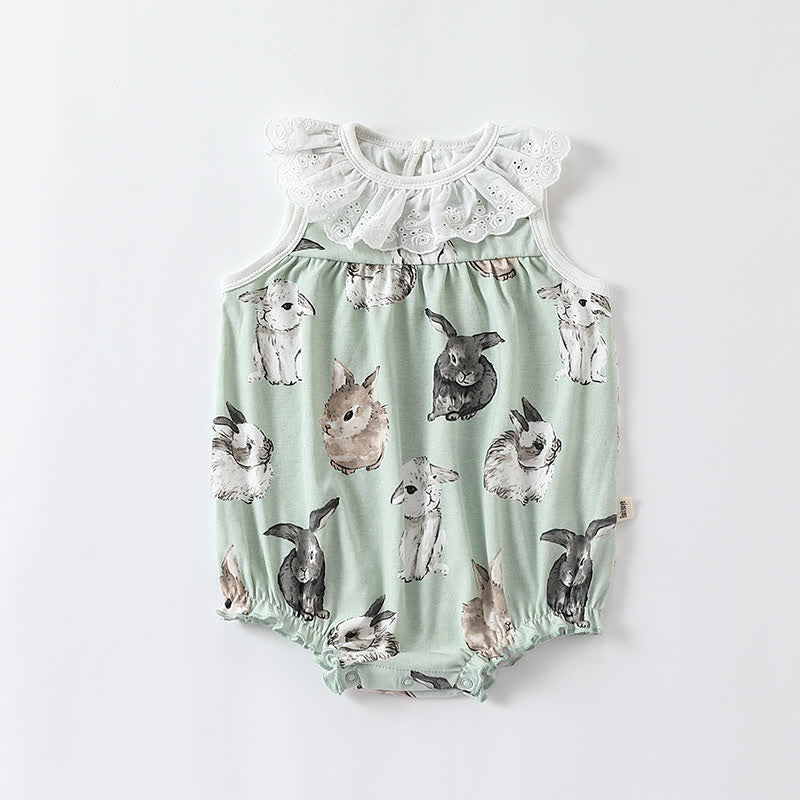 Baby Bunny Flower Lace Collar Bodysuit