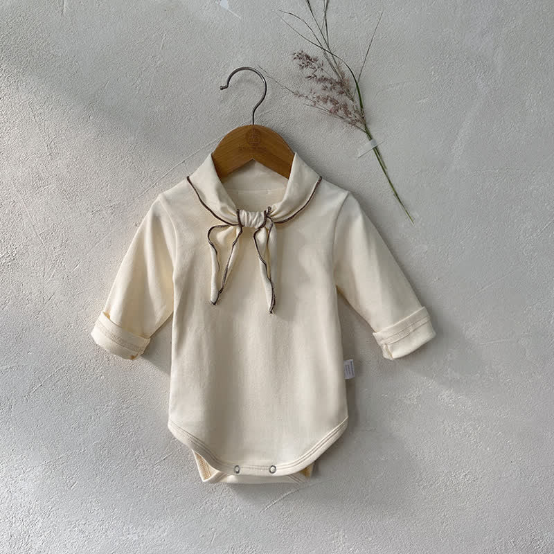 Baby Bowknot Collar Casual Bodysuit