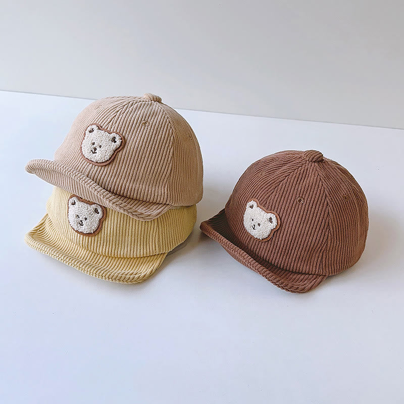 Baby Patch Bear Corduroy Peaked Cap