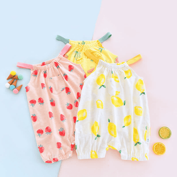 Baby Strawberry Pineapple Lemon Newborn Strap Bodysuit