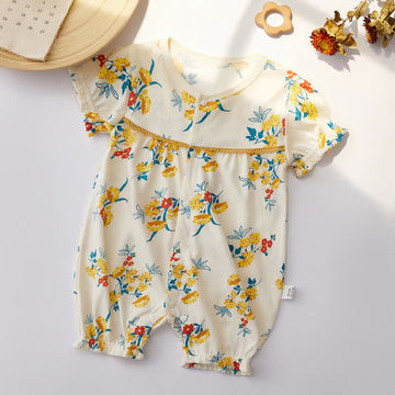 Baby Flower Crew Neck Romper