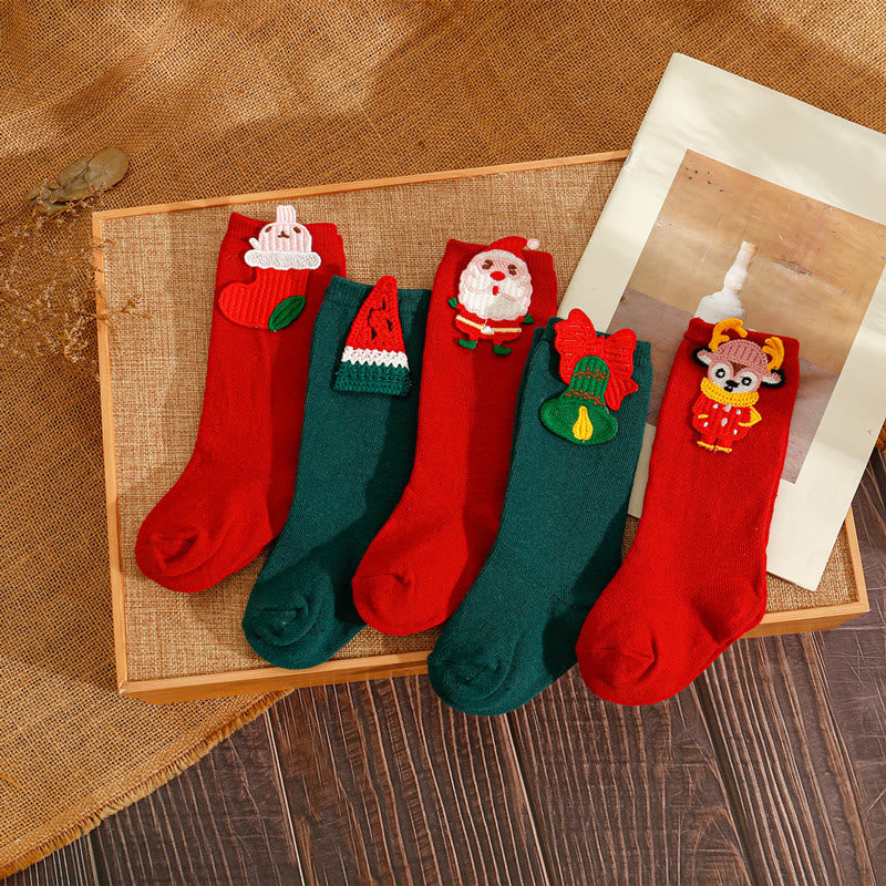 Baby Christmas Santa Claus Animal Bell Floor Socks