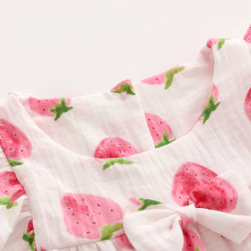 Baby Strawberry Blouse Bloomer and Headband Set